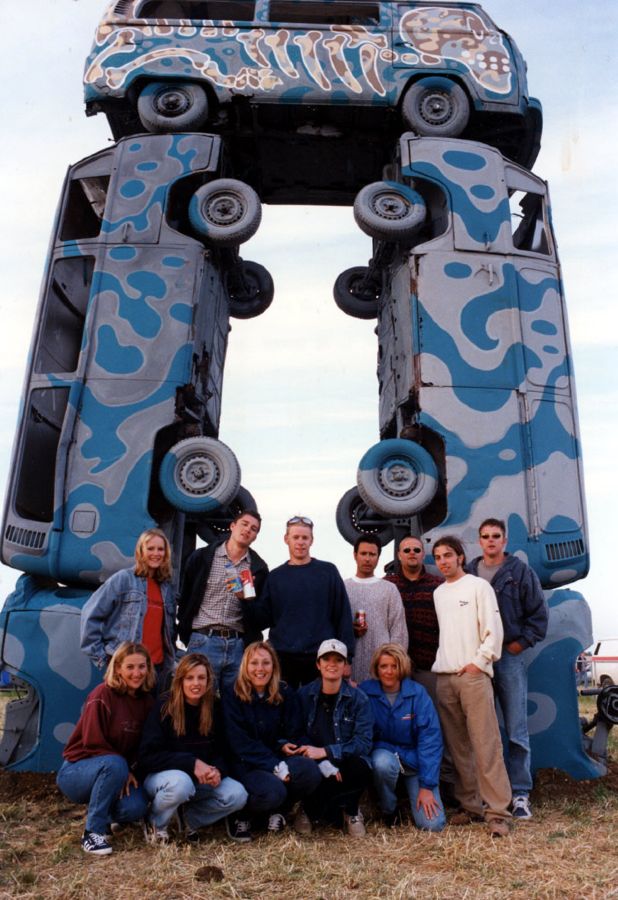 Our lot by Dubhenge: (l-r back) ??, Tony, Andy, Jason, Brian, Martin and Mark; (front l-r) ??, Justine, Wendy, ??, ??