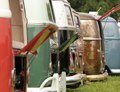 Line-up of VW Camper vans