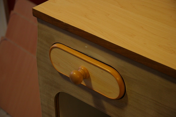 The little cutlery drawer, trimmed and with new handle