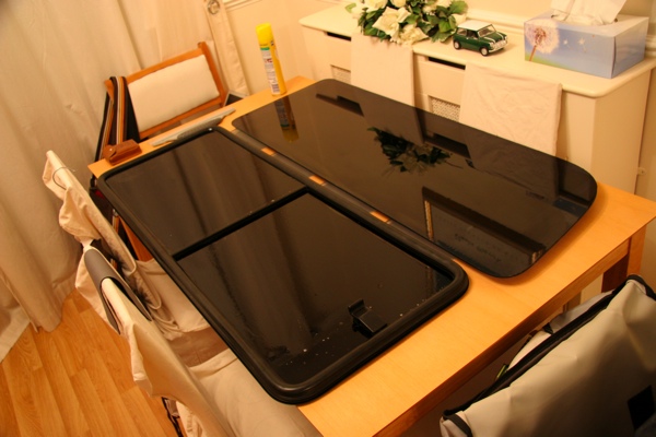 Tinting the windows while out of the bus - Limo black!