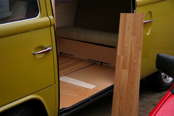 Putting in the laminate flooring