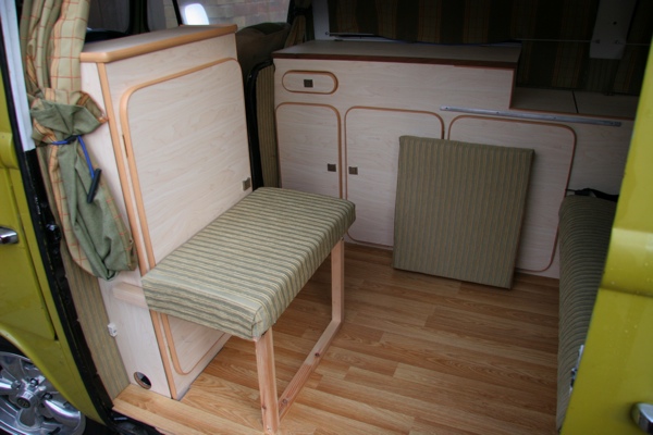 Custom buddy seats for Dormobile interior
