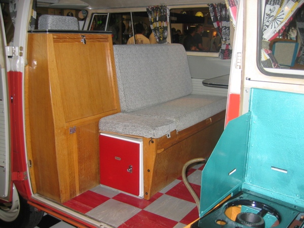 Traditional-looking barn door splittie interior