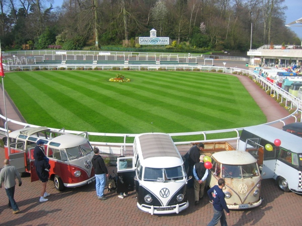 Splitties parked up outside at Sandown Park