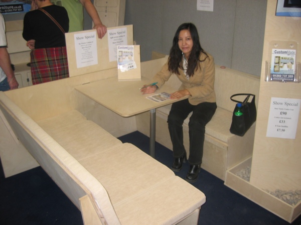 Manda testing out a van interior