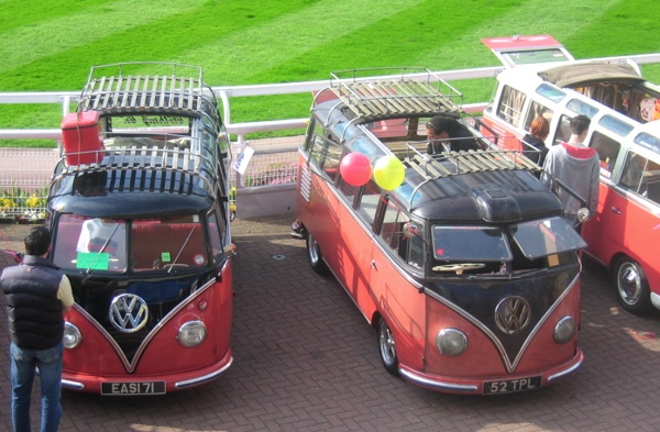Splitties parked up outside at Sandown Park